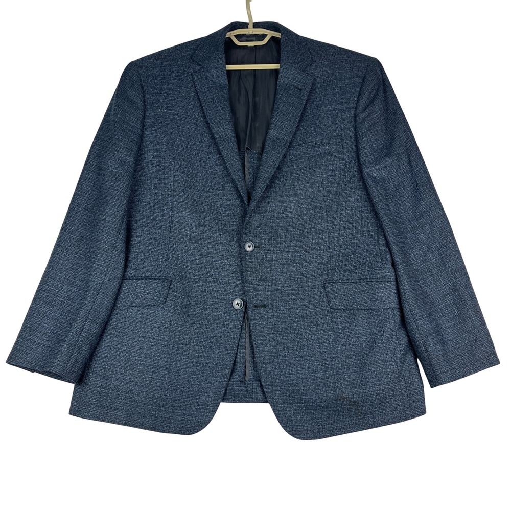 Joseph Abboud Blazer Mens 44R Heritage Blue 100% Wool Reda Super 110s Sport Coat